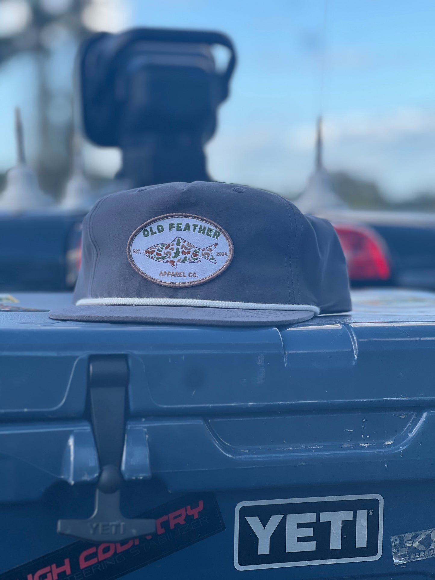Old Feather Camo Fish Hat